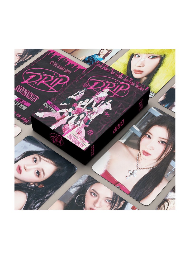 NIBEMINENT 55 Pcs Kpop BABYMONSTER DRIP Lomo Cards Card For Fans Collection Gifts - Image 1