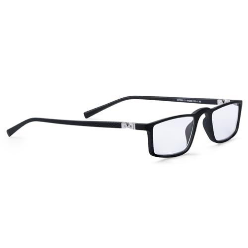 AEC iWork Lightweight Reading Glasses, Durable Spring-Loaded Rectangular Frame for Men & Women (Black, +2.00) - Image 5