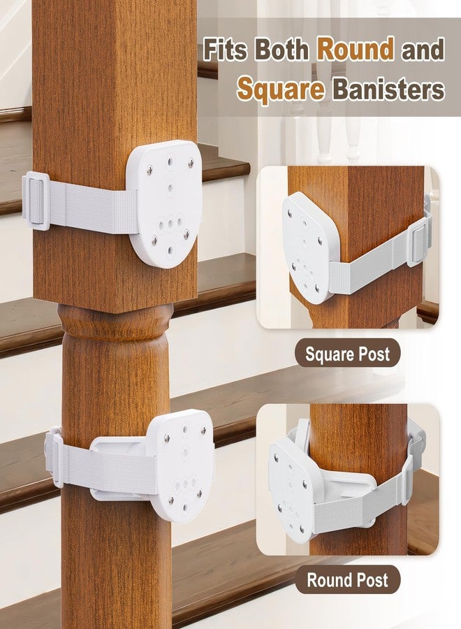Bingguz Upgraded Retractable Baby Gates for Stairs & Banister, Mesh Dog Gate Indoor, Extends to 55" Wide 33" Tall, Child Safety Gate for Stairway, Banister & Wall Mount (White) - Image 3