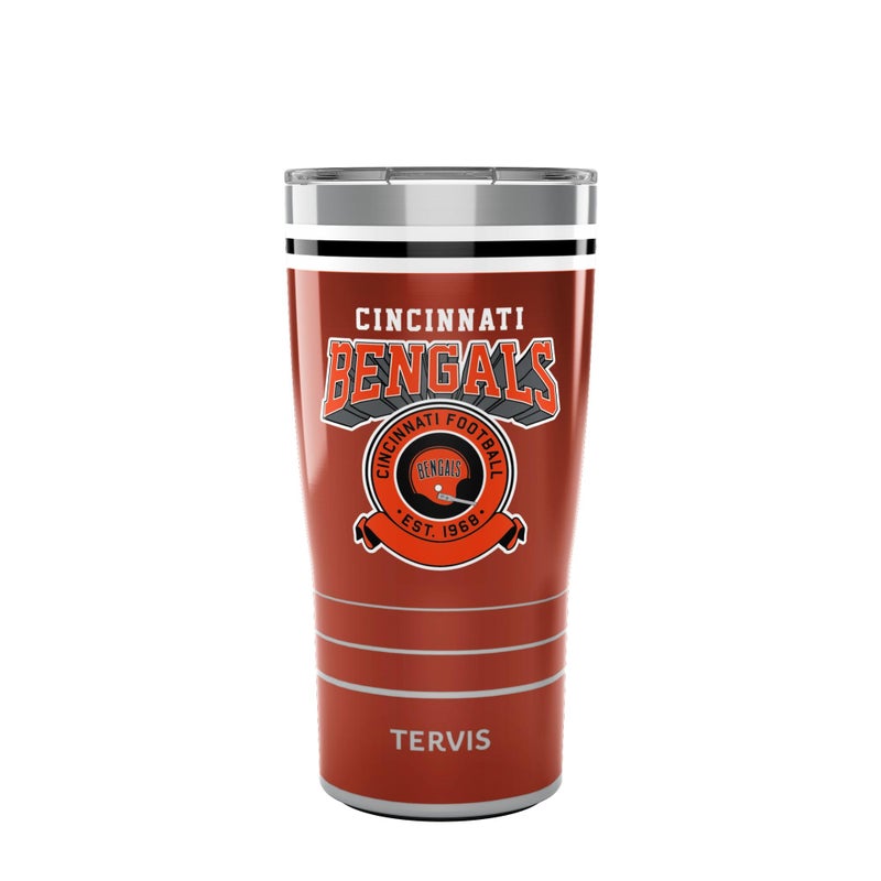 Tervis Traveler NFL Cincinnati Bengals Vintage Triple Walled Insulated Tumbler Travel Cup Keeps Drinks Cold Hot 20oz Stainless Steel