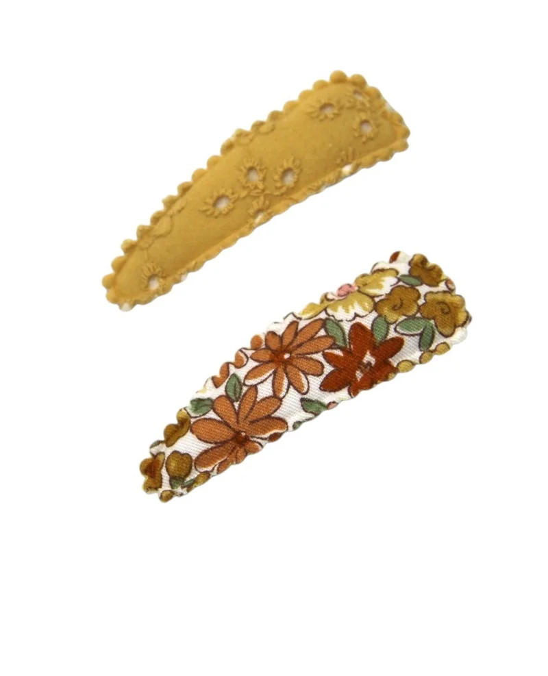 D'Daniela Jana Ribbon Bow Clip Set with Ponytail For Babies and Girls - Yellow