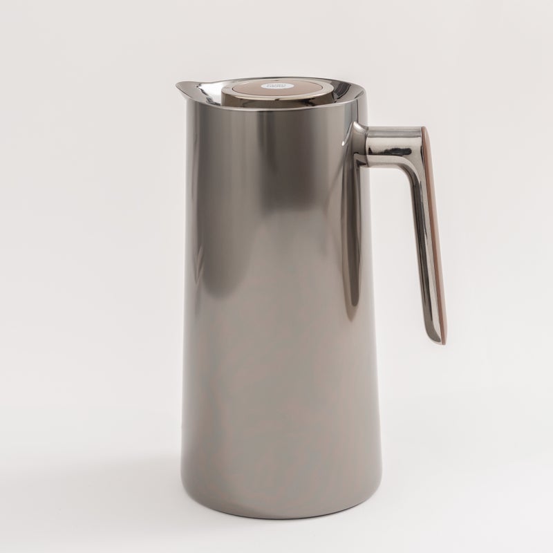 Dallaty 1L black steel vacuum flask with wooden handle - Image 2