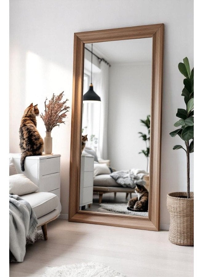 Art Wood Stand Mirrors Brown  4X180X80 Cm 