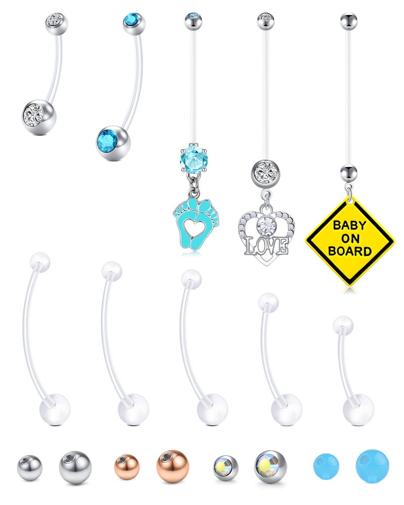 TOKRING Pregnancy Belly Button Rings Plastic Maternity Belly Rings for Pregnant Women - Image 1