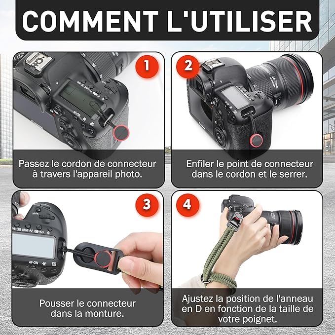 RUBRIC Camera Wrist Strap | Paracord Hand Grip with Quick Release | Adjustable & Durable Polsband for DSLR, Mirrorless & Action Cameras - Image 3