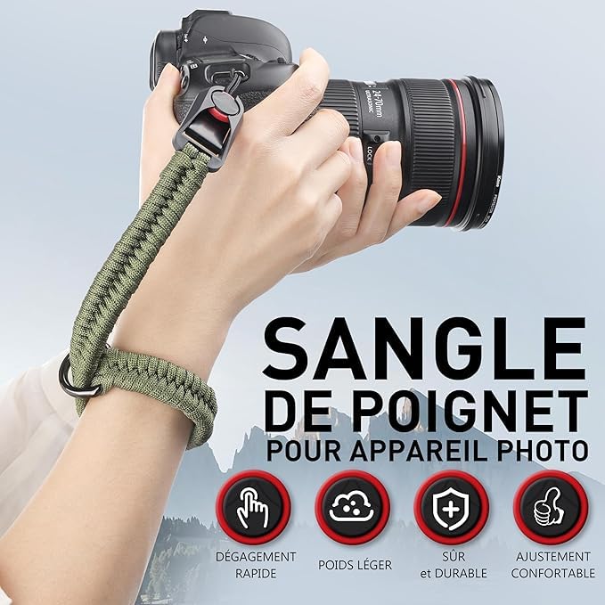 RUBRIC Camera Wrist Strap | Paracord Hand Grip with Quick Release | Adjustable & Durable Polsband for DSLR, Mirrorless & Action Cameras - Image 2