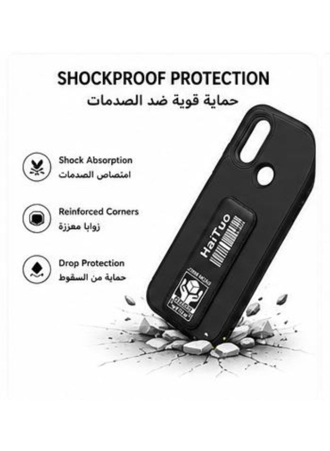 كفر هواوي P Smart 2019 بحزام حامل مدمج، غطاء TPU مقاوم للصدمات مع حماية للكاميرا والشاشة - أسود - Image 4