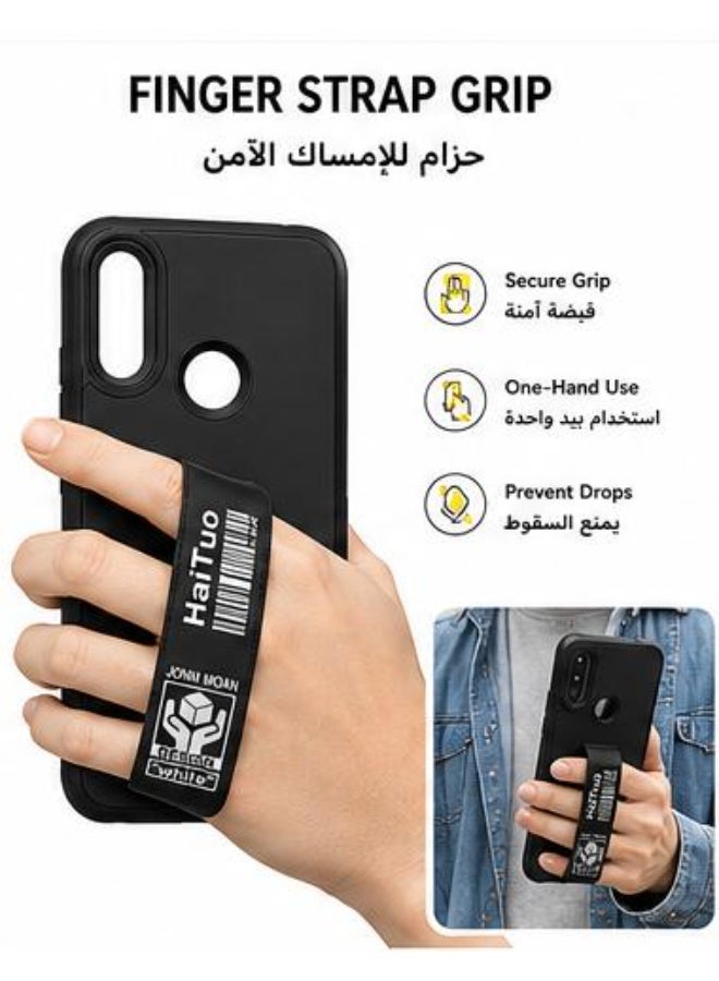 كفر هواوي P Smart 2019 بحزام حامل مدمج، غطاء TPU مقاوم للصدمات مع حماية للكاميرا والشاشة - أسود - Image 3