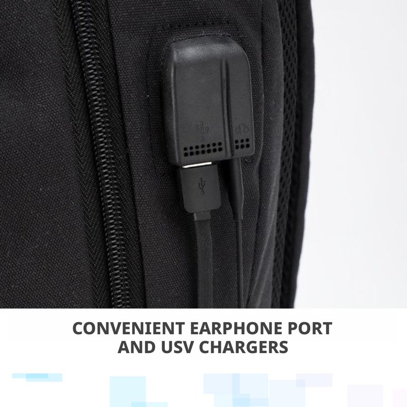 حقيبة ظهر رجالية من الأوكسفورد مع منفذ USB - Image 3