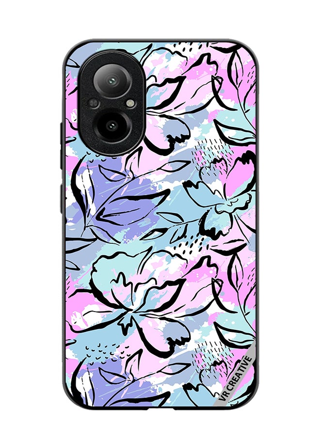 VR CREATIVE Protective Case Cover For Realme C67 4G Abstract Flowers Print Design Multicolour  - Image 1
