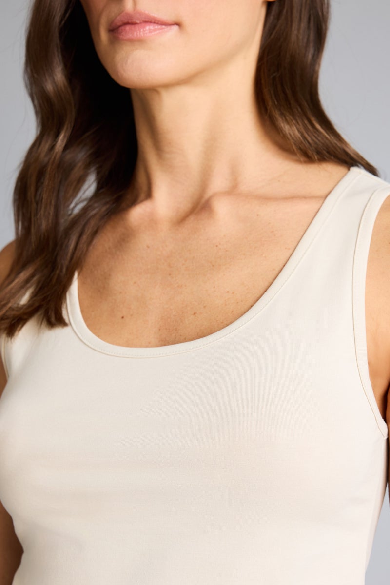 DeFacto Beige Woman Slim Fit Basic Round Collar Sleeveless Tank Top Casual - Image 4