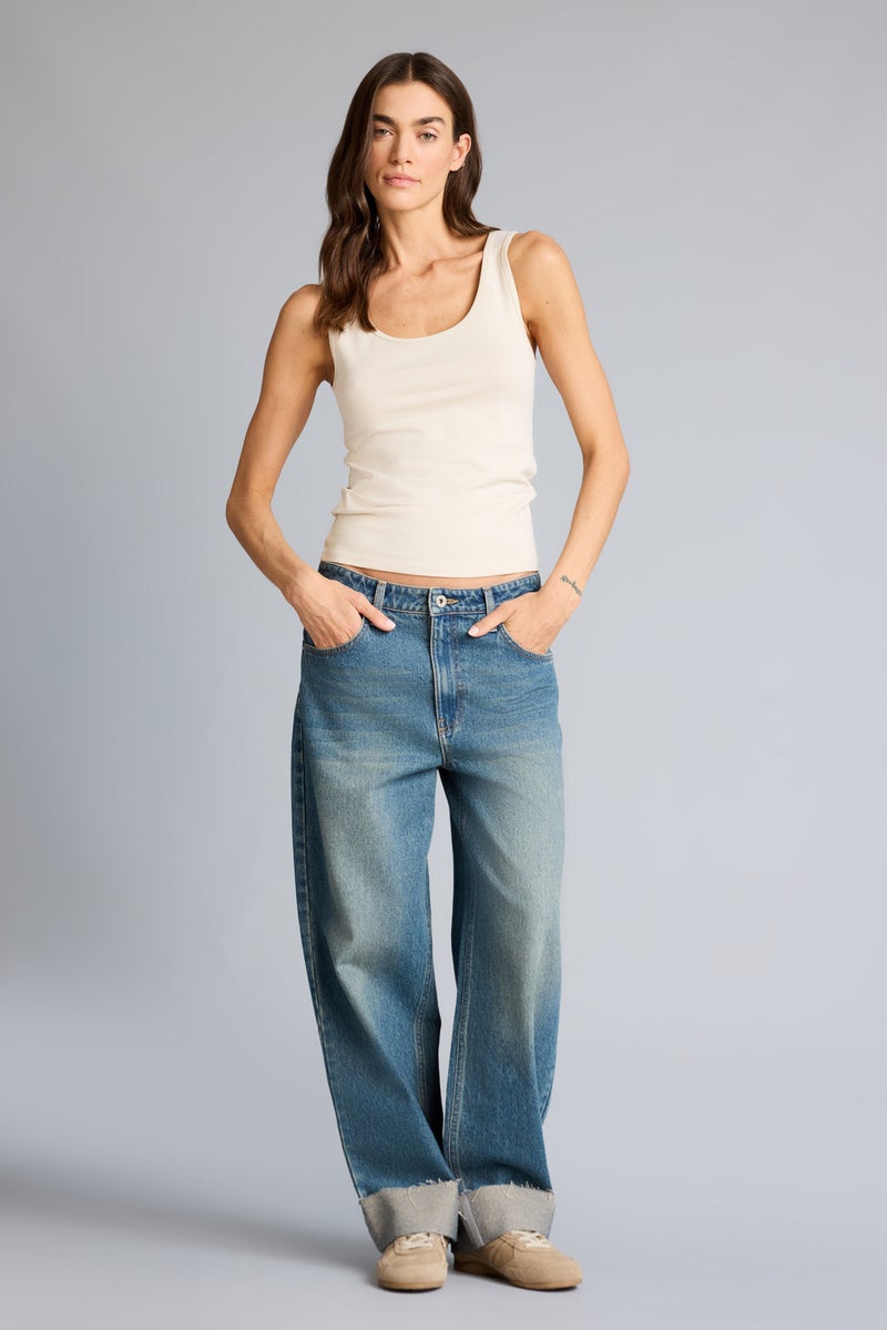 DeFacto Beige Woman Slim Fit Basic Round Collar Sleeveless Tank Top Casual - Image 2