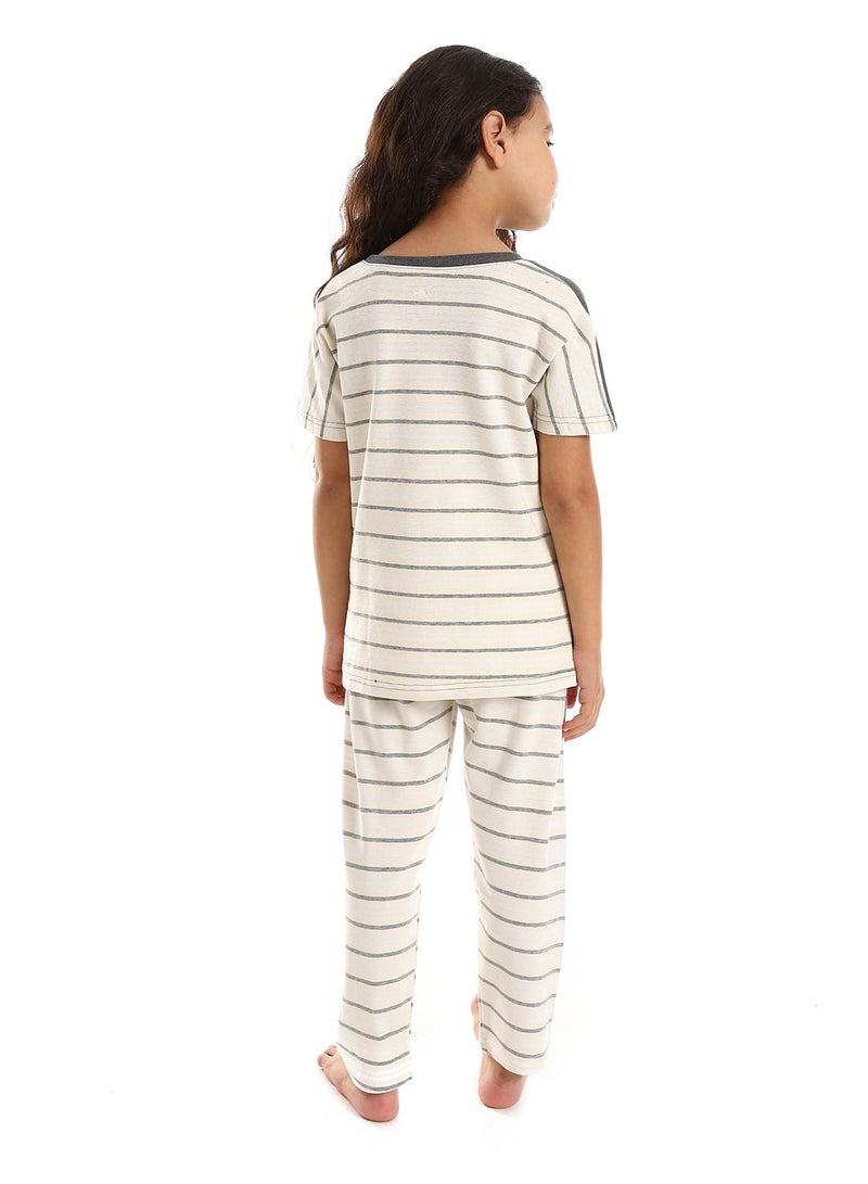 Printed Top With Pants Pajama Set