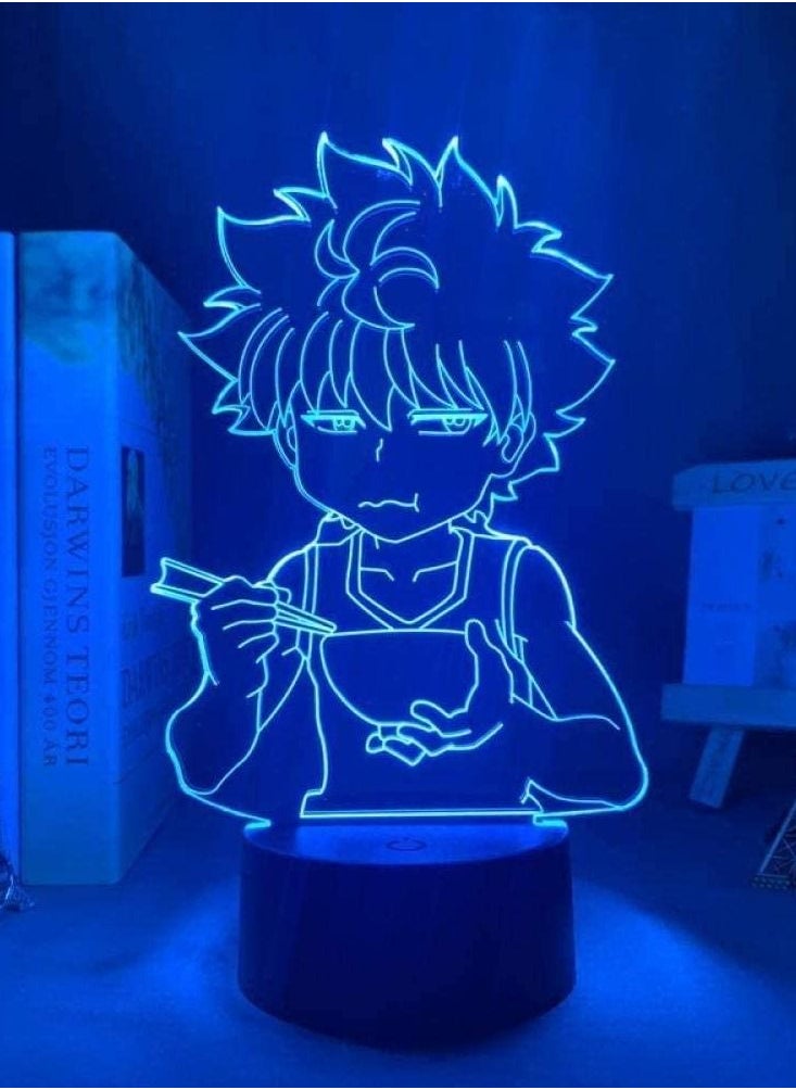 althiqahkey - 3D Night Light Hunter X Hunter Killua LED Lamp for Kids Room Decoration Hxh LED Night Light Anime Gift Acrylic 3D Killua Cute 16 colors with remote control - Image 1