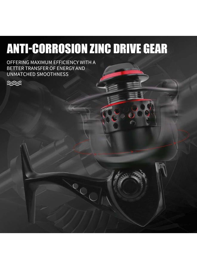 Dorisea Fishing Reel 7+1 Stainless Steel BB Ultra Smooth Aluminum Spinning Fishing Reel,Lightweight Spinning Reel for Freshwater Saltwater Fishing, Come with 109 yds Braided Line (CF2000) - Image 3