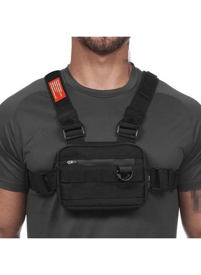 حقيبة صدر تكتيكية متعددة الاستخدامات للرياضات الخارجية للرجال، سترة صدر خفيفة الوزن مخفية مع حامل هاتف مدمج للتمرين وركوب الدراجات والمشي لمسافات طويلة - Image 2