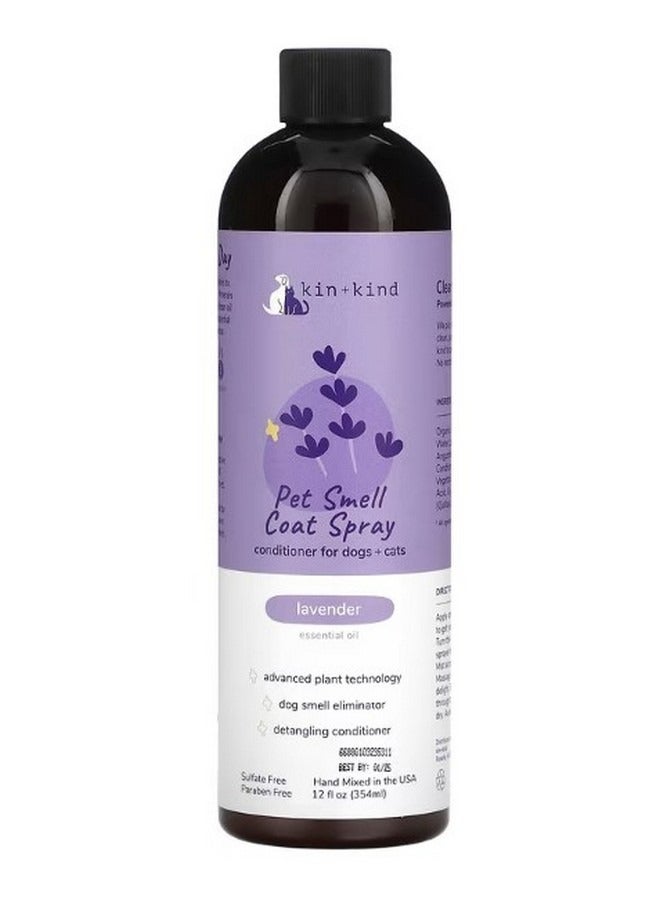 Kin+Kind Pet Smell Coat Spray Conditioner For Dogs  Cats Lavender 12 fl oz 354 ml - Image 1