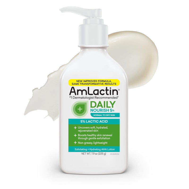 AmLactin لوشن الجسم AmLactin اليومي المغذي 5% - 7.9 أونصة مع 5% حمض اللاكتيك - مقشر ومرطب للبشرة الجافة (قد يختلف التغليف) - Image 1