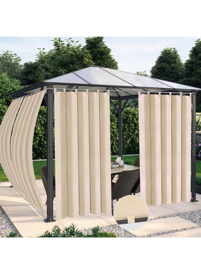 OutdoorLines Waterproof Outdoor Curtains for Patio - Windproof Tab Top Gazebo Curtain Panels - Privacy Sun Blocking Outside Curtain Set for Porch, Pergola and Cabana 54 x 96 inch, Teal, 2 Panels - Image 1