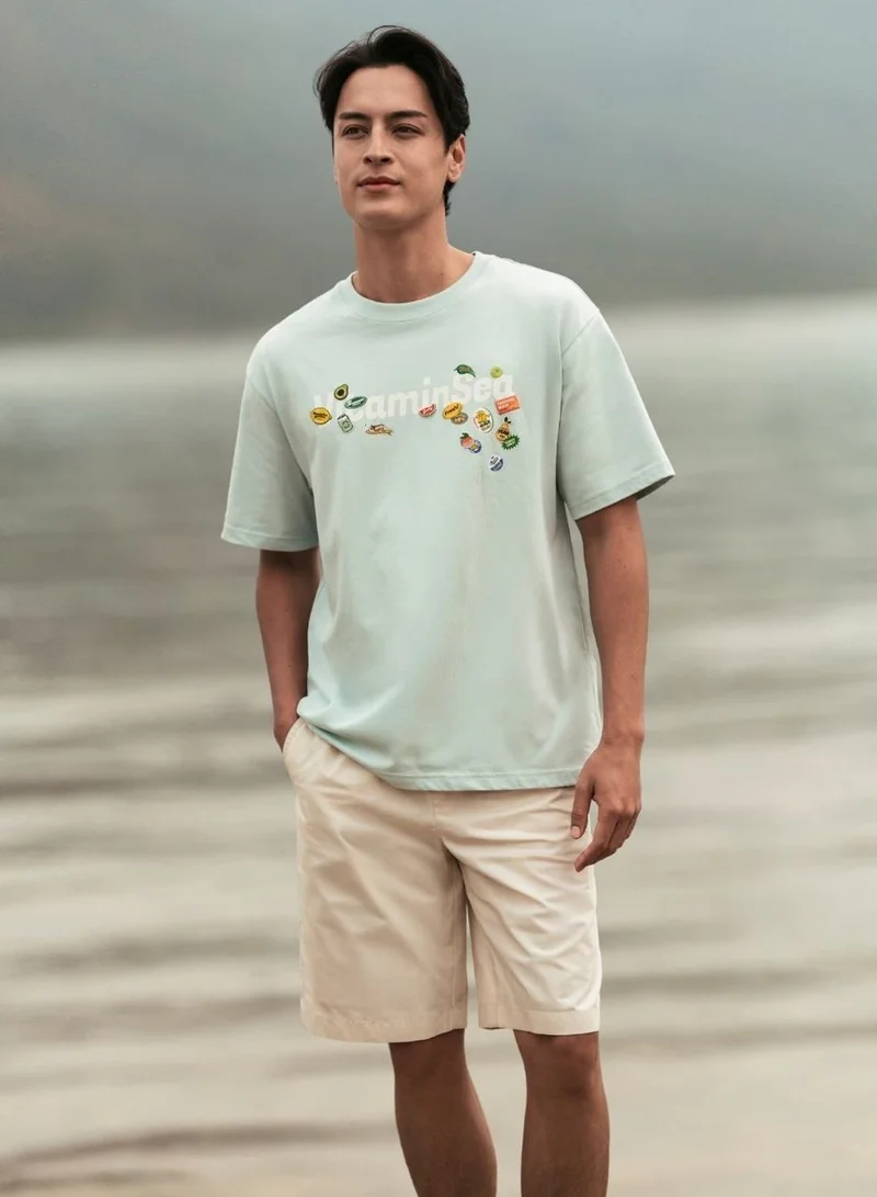 Giordano  Men's Endless Lazy Days Atom Relaxed Graphic Tee for Men | Best Price UAE