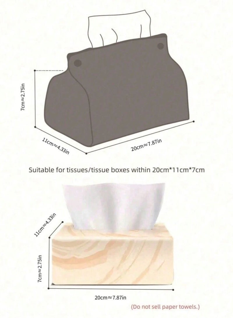 HOMESTAR black leather tissue box - Image 4