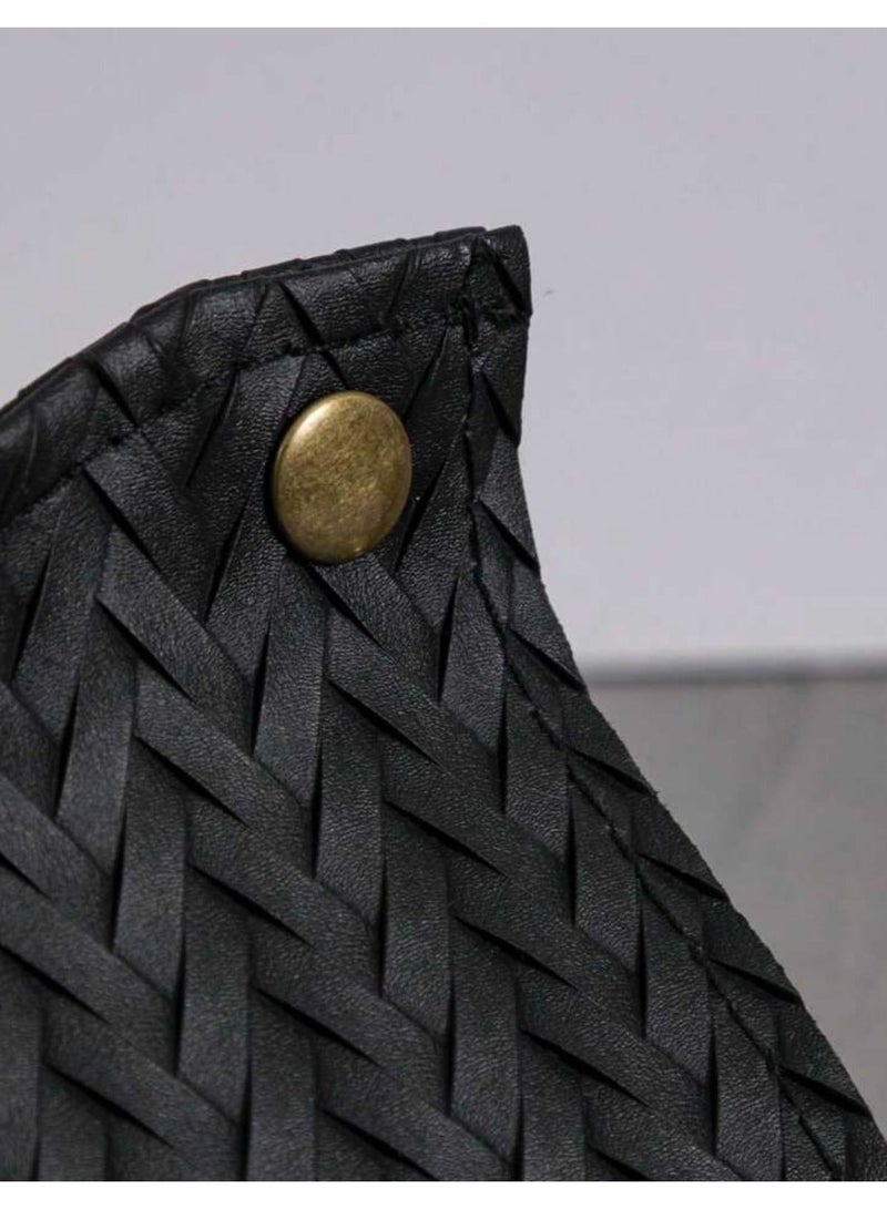 HOMESTAR black leather tissue box - Image 3