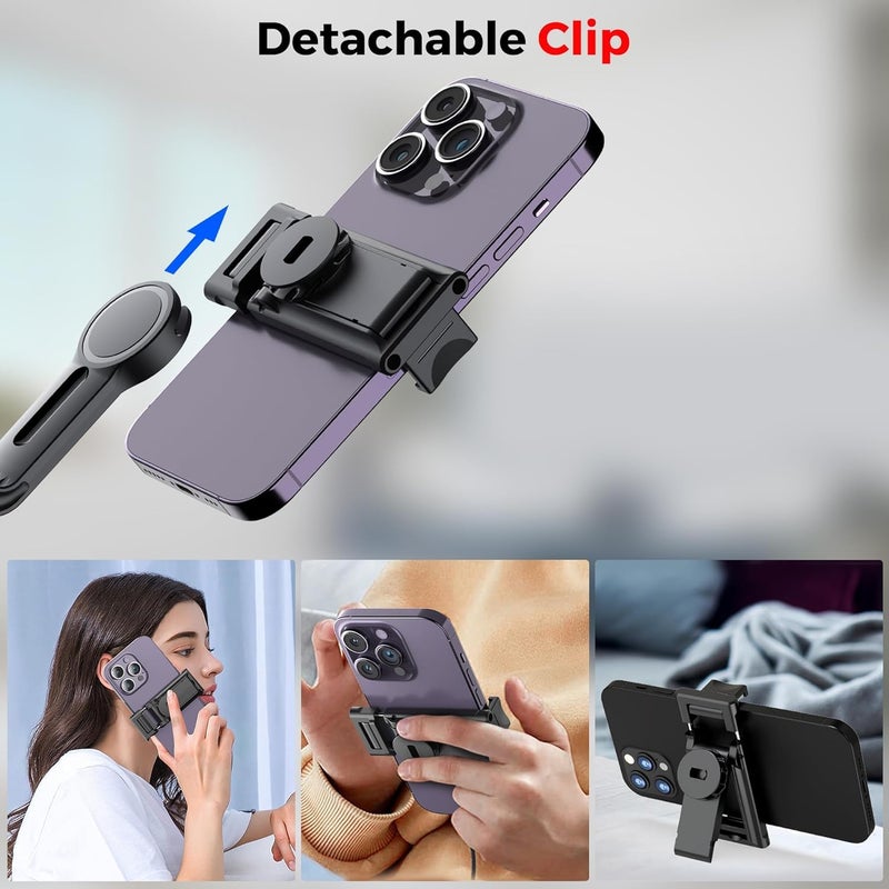 Hold Up Auto Face Tracking Tripod,360° Rotation Mobile Holder for Smart Video&Photo Shooting with Remote,No App Needed,Gimbal Stabilizer with Gesture Control for Vlog,Streaming & Video Recording,Black - Image 5