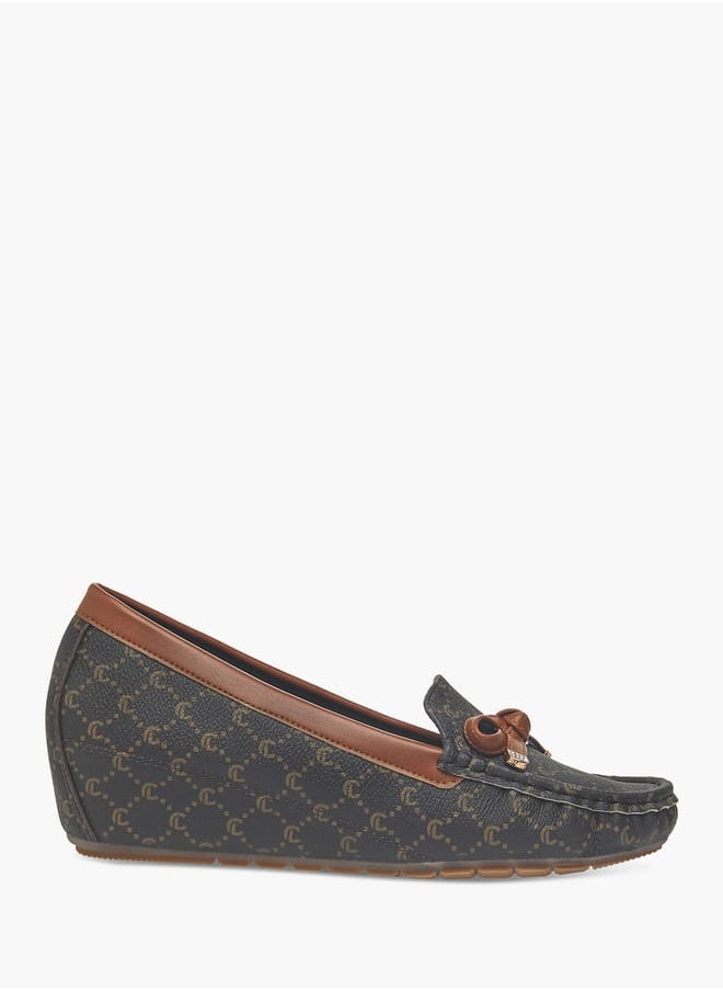 Le Confort Women Slip-On Loafers with Wedge Heels and Bow Accent  - Image 3