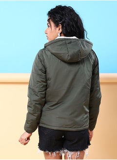 Freehand Women Boxy Fit Solid Puffer Jacket With Detachable Hood  - Image 2
