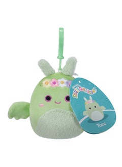 Squishmallows دبدوب صغير بحجم 3.5 بوصة للربط توفي لون النعناع العثة مع تاج الزهور وبطنه الفuzzy مرخص رسميًا لعبة كيللي توي ملونة هدية ناعمة للأطفال البنات والأولاد قابلة للغسيل لعبة ملساء متعددة الألوان لجميع الأعمار  - Image 1