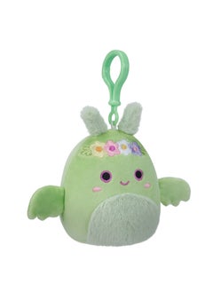 Squishmallows دبدوب صغير بحجم 3.5 بوصة للربط توفي لون النعناع العثة مع تاج الزهور وبطنه الفuzzy مرخص رسميًا لعبة كيللي توي ملونة هدية ناعمة للأطفال البنات والأولاد قابلة للغسيل لعبة ملساء متعددة الألوان لجميع الأعمار  - Image 4