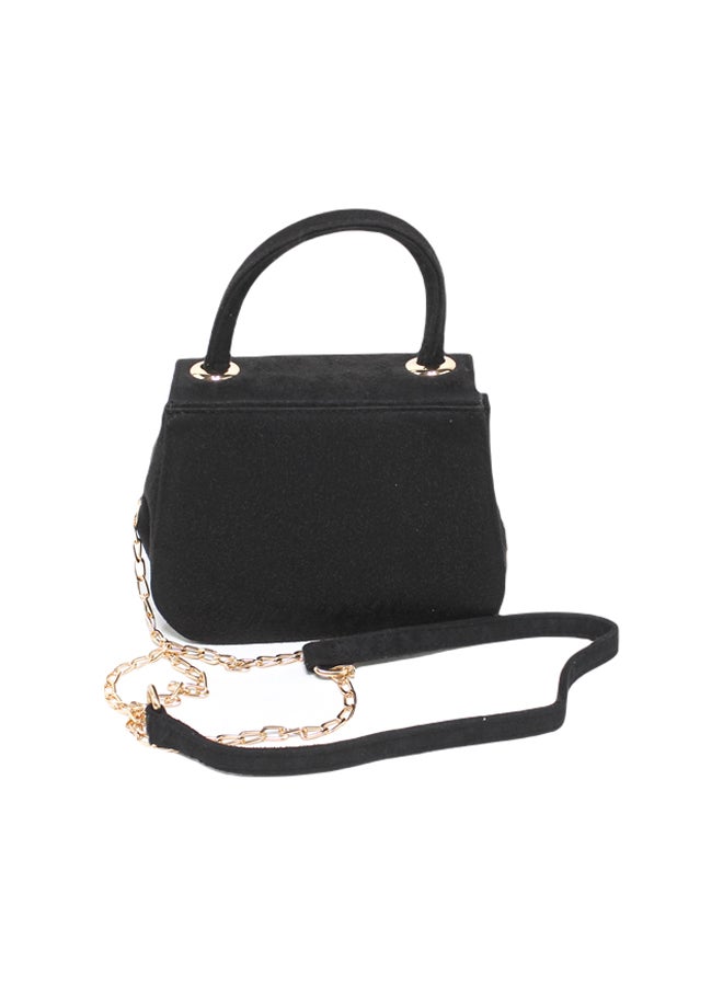 Glitter Women Bag with Cross hand - Black - Image 3
