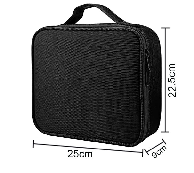 Foscadit Makeup Cosmetic Storage Case with Adjustable Compartment Professional Cosmetic Makeup Kit Storage Organizer Black 26x24x9cm - Image 4