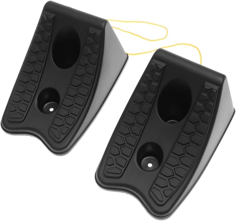 Gatuida 2pcs Rubber Wheel Chocks Heavy-Duty Anti-Slip Car Wheel Stopper for Trailers Rvs and Campers Durable Black Skid Pads with Fit - Image 1
