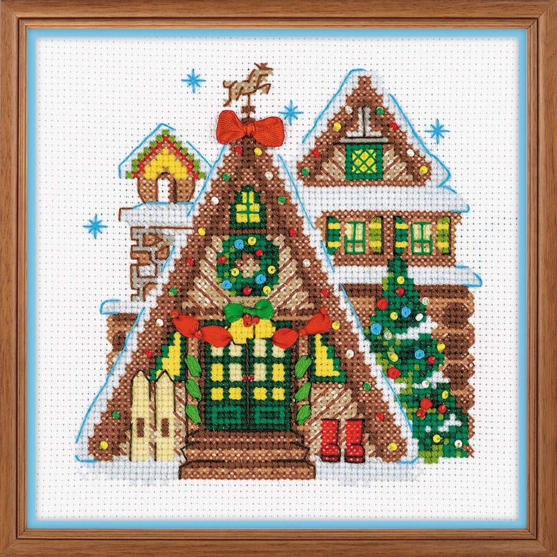 Riolis Winter Cabin Counted Cross-Stitch Kit - Image 1