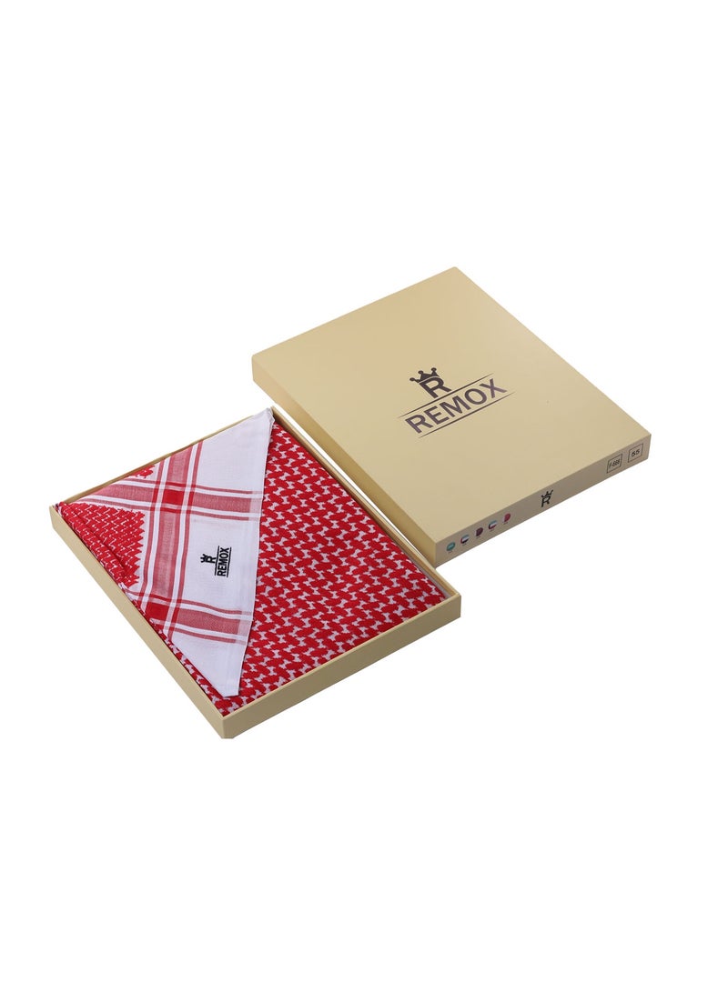 REMOX Classic Red Honeycomb Shemagh - Image 3