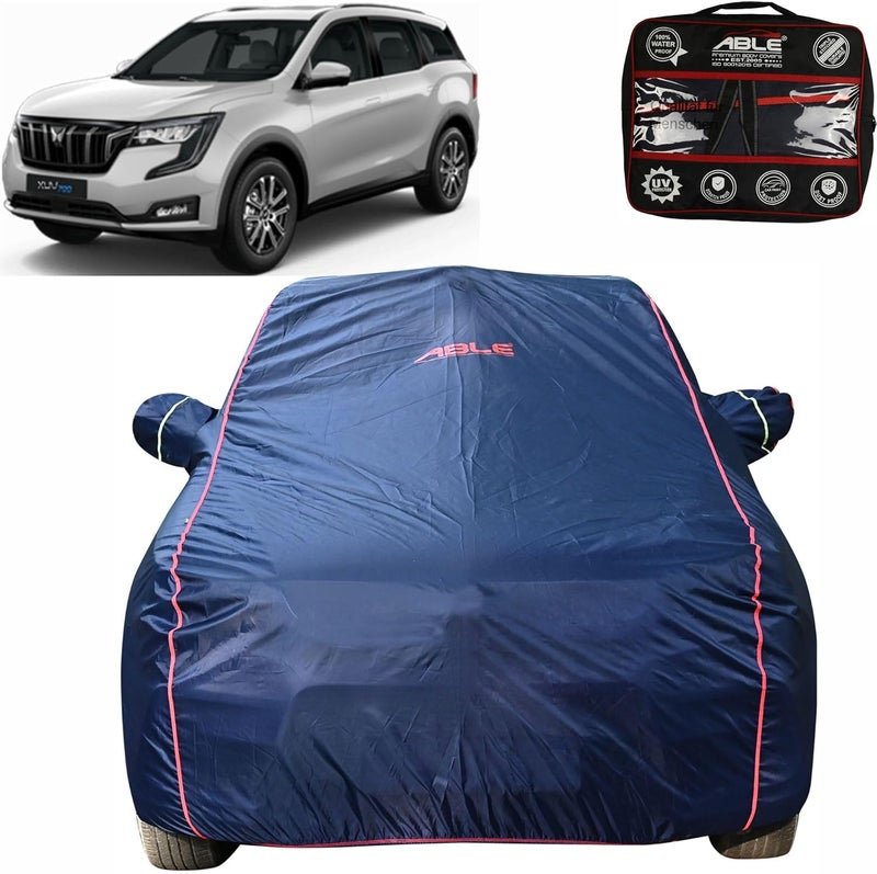 Able Parashuit Blue WR Series Car Body Cover with Mirror Pockets and Driver Door Zipper Compatible for Mahindra XUV 700 (2021 Model to Till Now) - Image 1