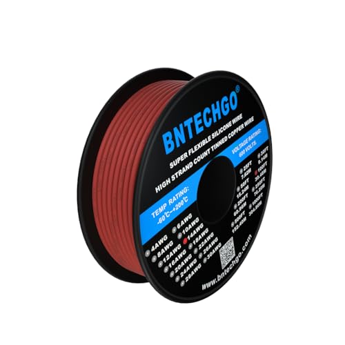 BNTECHGO 14 Gauge Silicone Wire Spool 100 ft Red Flexible 14 AWG Stranded Tinned Copper Wire - Image 3