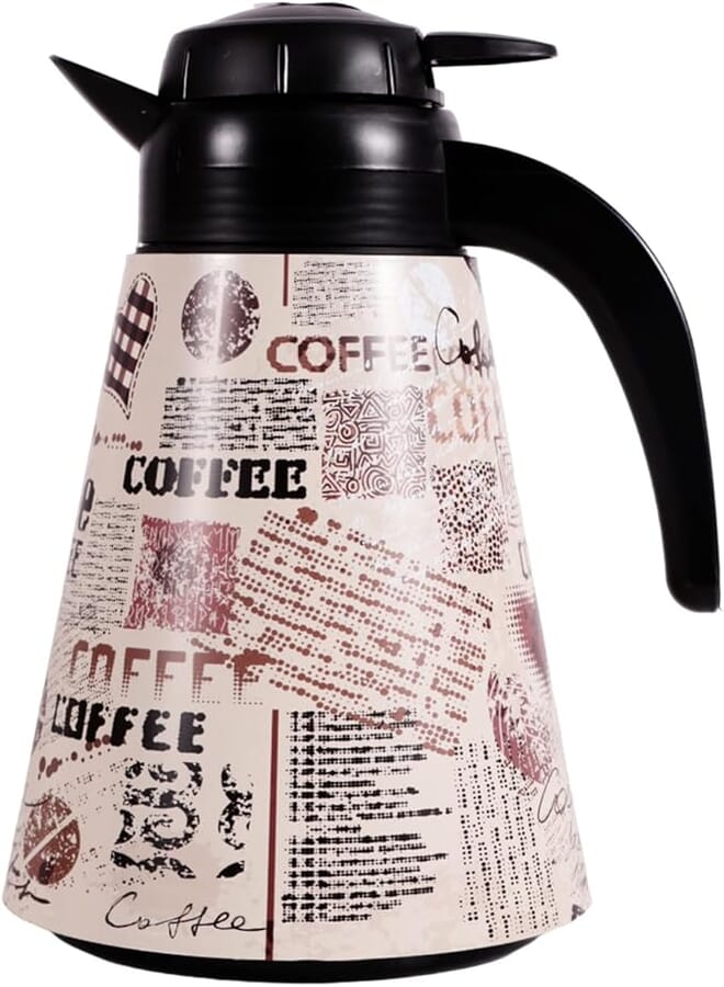 Herevin Conical Vacuum Flask - 1.2 Liter Capacity, Multicolor, Stainless Steel, Keeps Hot/Cold for Hours, Made in Turkey (Home, Office, Gym), Offwhite