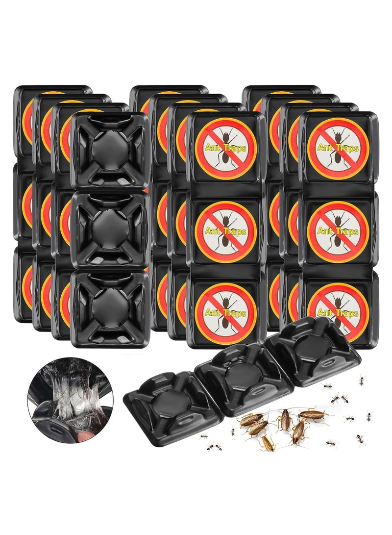 SOLARAE 48 قطعة مصيدة قاتل النمل مصائد العناكب مصائد الحشرات الفعالة مصائد النمل الداخلية طُعم النمل مصائد الغراء للحشرات في الهواء الطلق المنزل المطبخ صراصير الحشرات الزاحفة، آمنة للحيوانات الأليفة والأطفال - Image 1