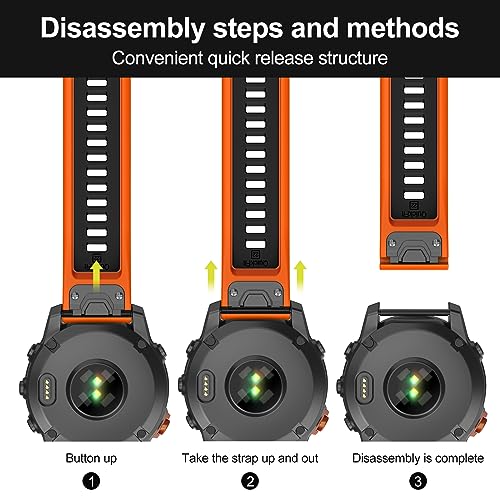 MYSNBKN Compatible with Fenix 7 Band,22mm Easy-fit Silicone Watch Strap Wristbands Replacement for Garmin Fenix 5/Fenix 5 Plus/Fenix 6/Fenix 6 Pro/Fenix 7 Pro/Forerunner 935/Forerunner945/Approach S60 - Image 2