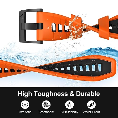 MYSNBKN Compatible with Fenix 7 Band,22mm Easy-fit Silicone Watch Strap Wristbands Replacement for Garmin Fenix 5/Fenix 5 Plus/Fenix 6/Fenix 6 Pro/Fenix 7 Pro/Forerunner 935/Forerunner945/Approach S60 - Image 3