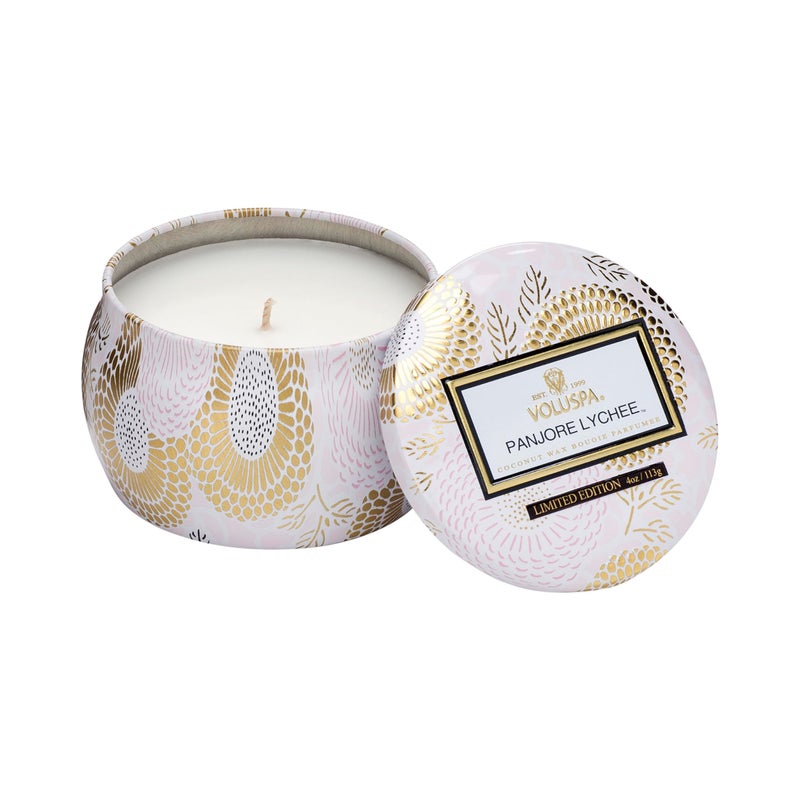 Voluspa Panjore Lychee Petite Tin Candle , 4 Ounces