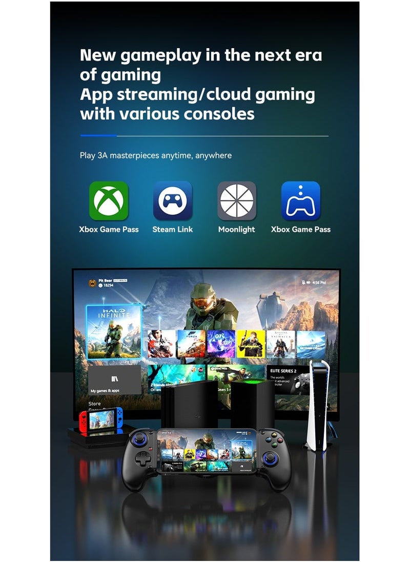 Generic - Extendable Cooling Gaming Controller Delta for PS4, Android, iOS, Tablets, Switch, Xbox Streaming Controller (Black) - Image 1