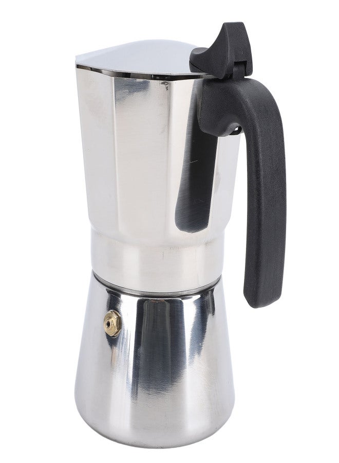 Stovetop Coffee Maker Stainless Steel Octagonal Even Heat Distribution Stovetop Coffee Maker Pot Silver 300ML 6.3 X 6.5 X 3.9in - Image 4
