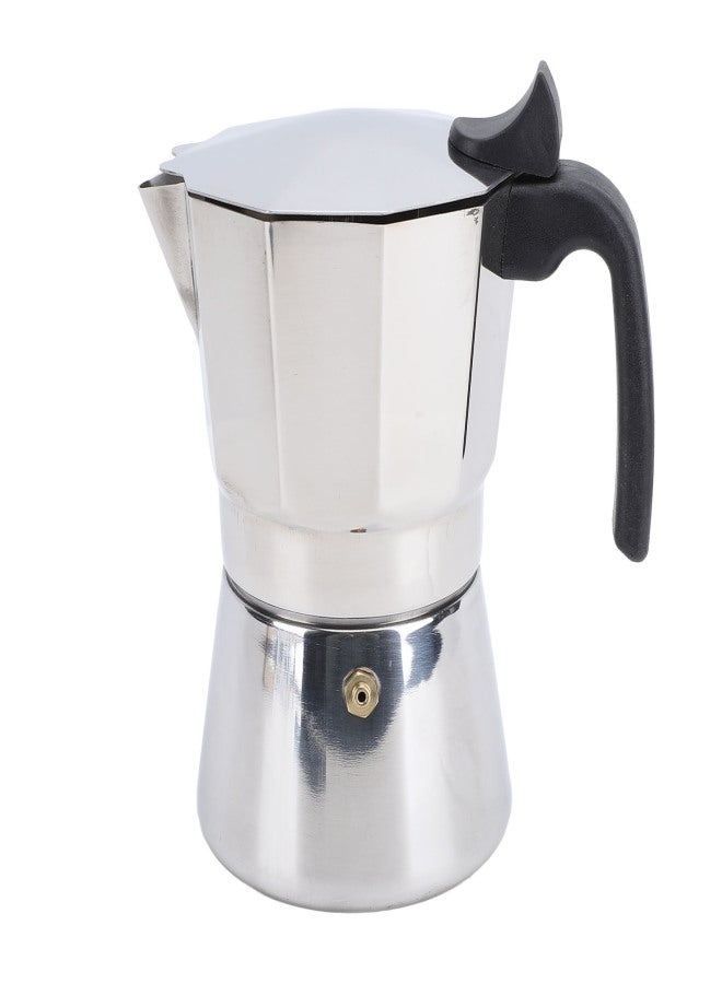 Stovetop Coffee Maker Stainless Steel Octagonal Even Heat Distribution Stovetop Coffee Maker Pot Silver 300ML 6.3 X 6.5 X 3.9in - Image 2