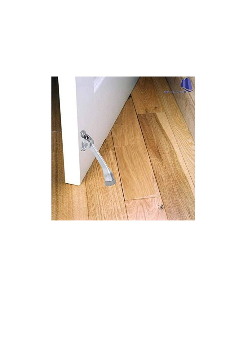 Foldable Stainless Steel Heavy Duty Door Stopper Soft Rubber Foot Door Retainer (DS079)  - Image 2