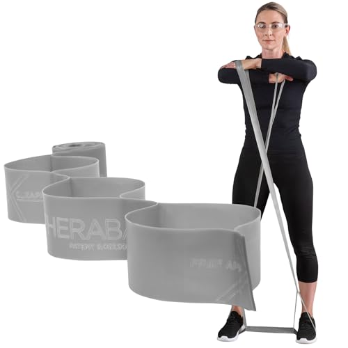 THERABAND CLX Resistance Band with Loops, 5-Foot Band, Silver, Super Heavy, Non-Latex, Elastic Band for Exercise, Mobility & Rehab, Stretching, Home Workouts, Color-Coded for Easy Resistance Levels - Image 1