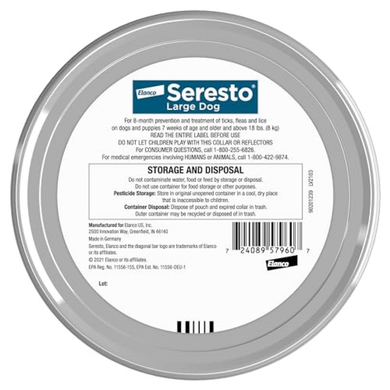Seresto Large Dog Vet-Recommended Flea & Tick Treatment & Prevention Collar for Dogs Over 18 lbs. | 8 Months Protection - Image 2