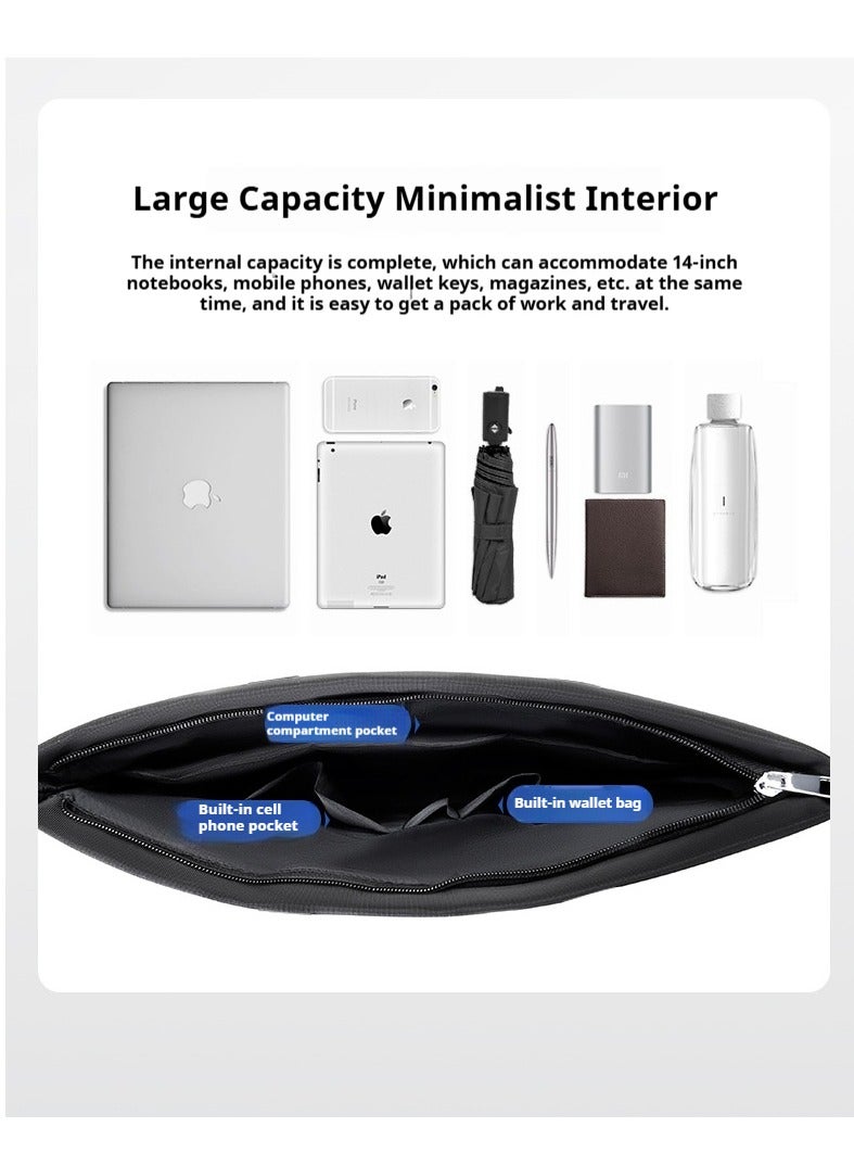 Men's computer bag 14 inches, large capacity handbag, business briefcase - Image 3